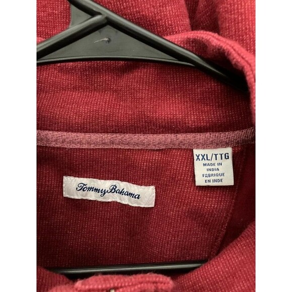 Tommy Bahama Sweater Men's XXL/TTG Long Sleeve 1/4 Zip Warm Pullover Dark Red - Picture 7 of 11